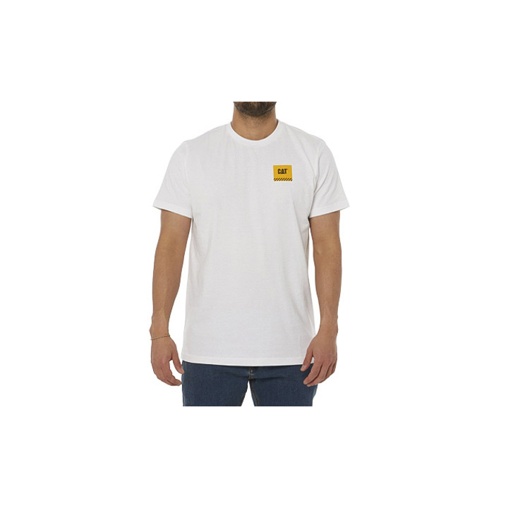 T-Shirts Męskie Caterpillar Robocze Restricted Białe | PL-4563